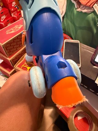 Patines 3 ruedas ajustables azul/naranja