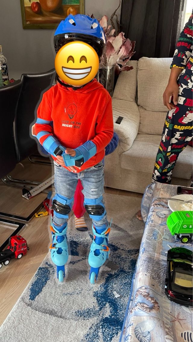 Patines 3 ruedas ajustables azul/naranja