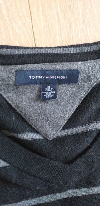 Jersey Tommy Hilfiger Rayas Gris Negro