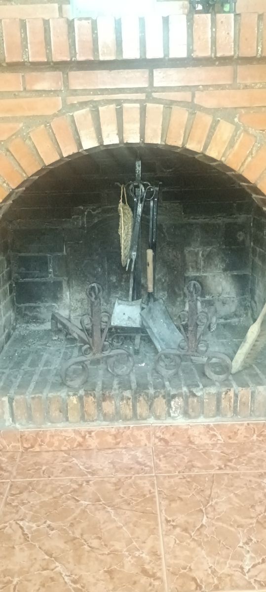 Juego Hierros Chimenea Metal y Madera