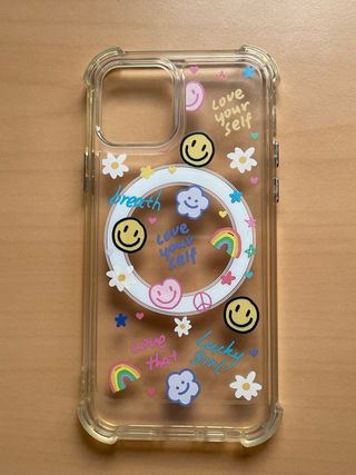 Funda iPhone 12 con diseño de caritas sonrientes