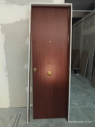 Puerta blindada de madera