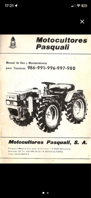 Manual Pasquali Tractores 986-991-996-997-980