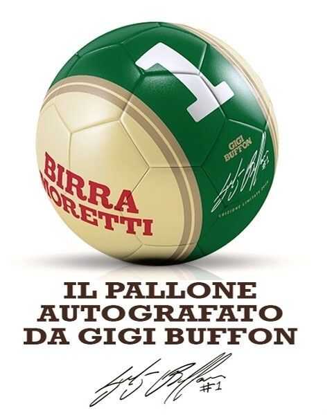 Pallone Birra Moretti Autograf. GigiBuffon Limited
