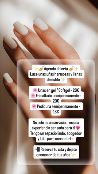 Agenda abierta 
Luce unas uñas hermosas.