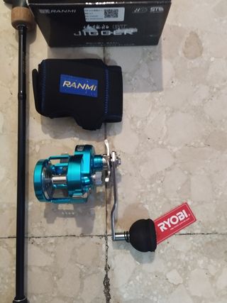 Caña de pescar y carrete de jigging