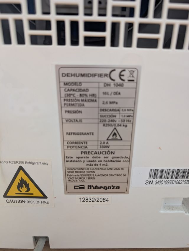 Deshumidificador Orbegozo Blanco