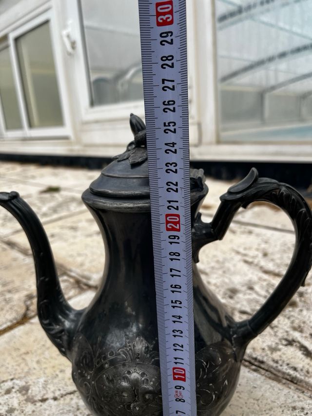 Juego café antiguo metálico