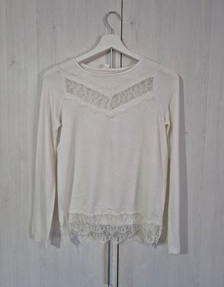 Jersey blanco encaje Talla XS