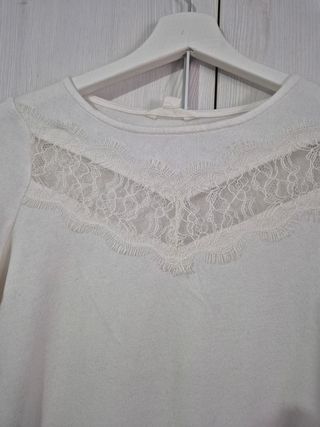 Jersey blanco encaje Talla XS