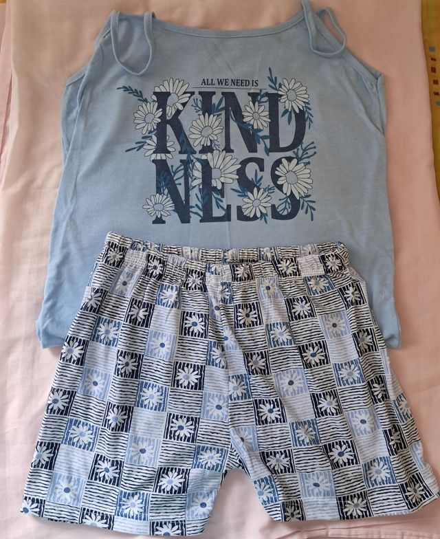 Pijama corto verano azul T.M