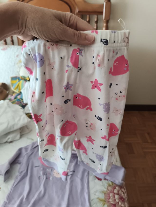 Pijama bebé niña ballenas 74 cm