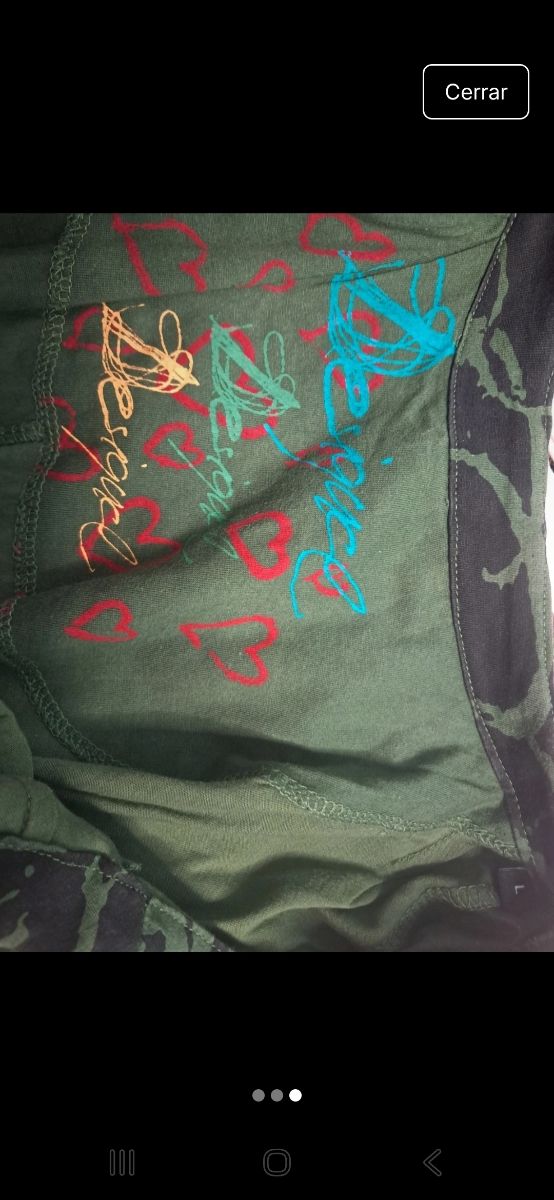 Vestido estampado verde y negro