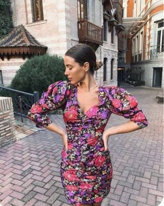 Vestido floral manga abullonada #bohochic  #boho