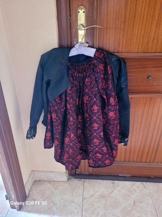 Traje de Baturra niña Negro y Rojo