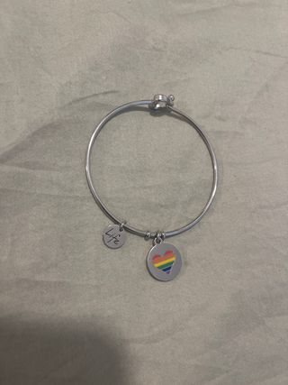 Pulsera Corazón Arcoíris LGTBI+ Plata