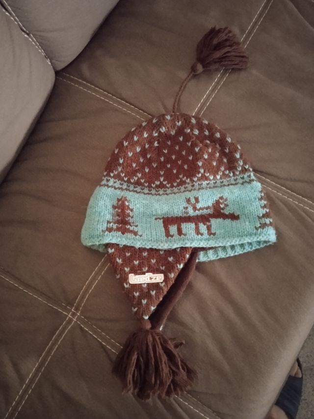 Berretto invernale Liewood pile marrone/azzurro