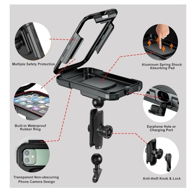 Soporte Móvil Moto Espejo Retrovisor