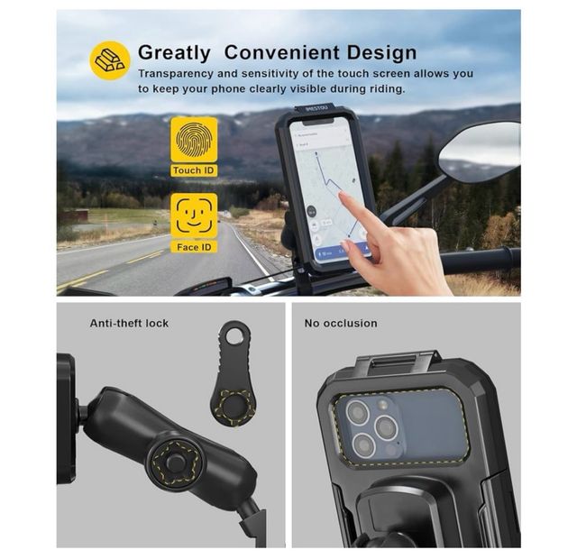 Soporte Móvil Moto Espejo Retrovisor