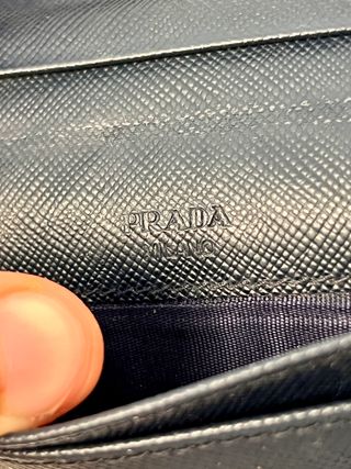 Prada Saffiano Leather Card Holder – Navy Blue
