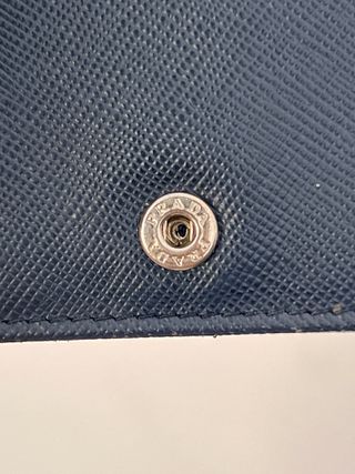 Prada Saffiano Leather Card Holder – Navy Blue