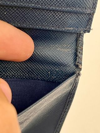 Prada Saffiano Leather Card Holder – Navy Blue