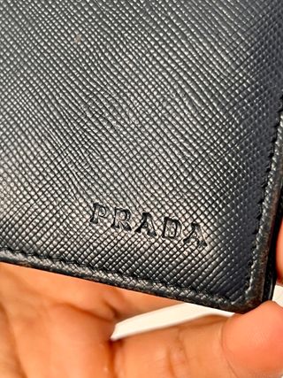 Prada Saffiano Leather Card Holder – Navy Blue