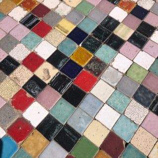 Mesa vintage gresite mosaico cerámica