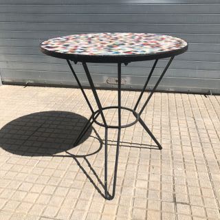 Mesa vintage gresite mosaico cerámica