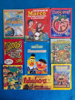 80 sobres cromos 70s, 80s, 90s