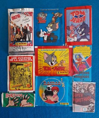 80 sobres cromos 70s, 80s, 90s