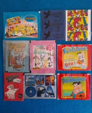 80 sobres cromos 70s, 80s, 90s