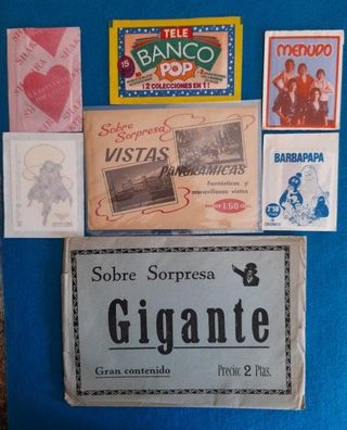 80 sobres cromos 70s, 80s, 90s