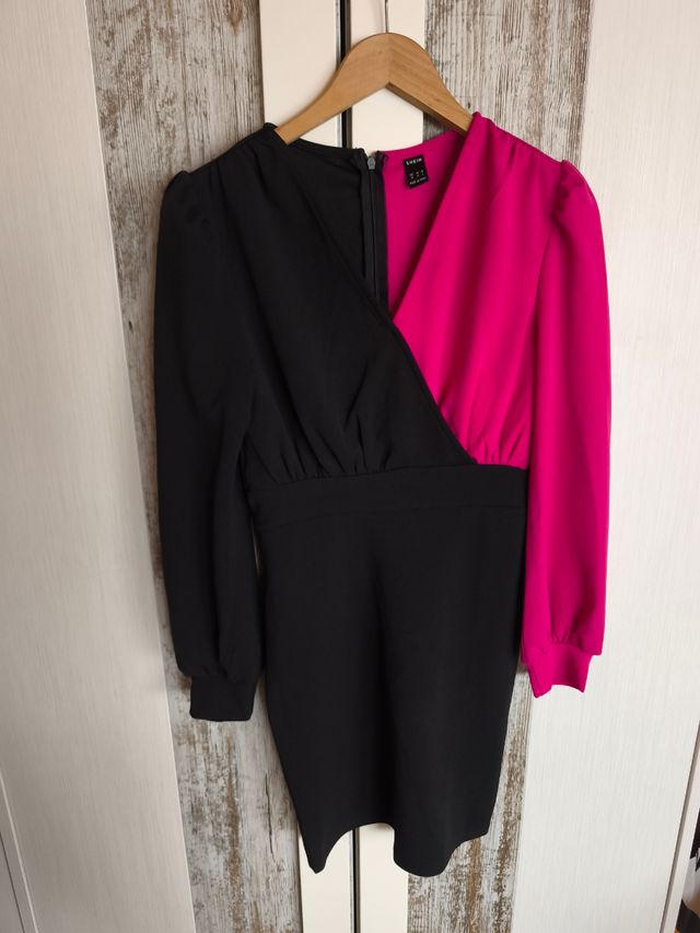 Vestido Shein dos tonos mangas farol Talla XS