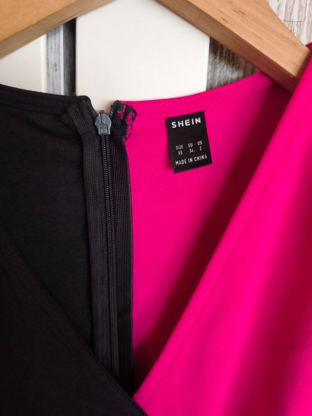 Vestido Shein dos tonos mangas farol Talla XS