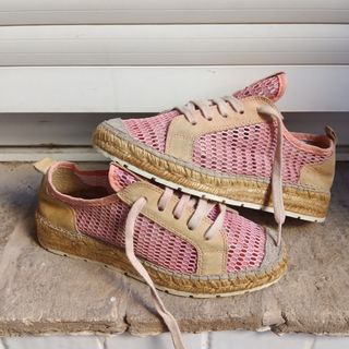 Alpargatas Vidorreta Beige y Rosa Talla 37
