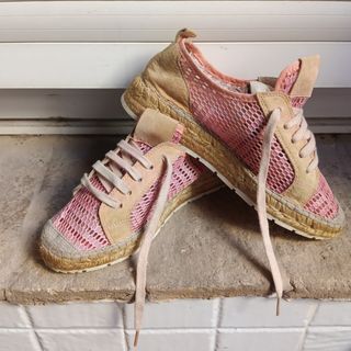 Alpargatas Vidorreta Beige y Rosa Talla 37