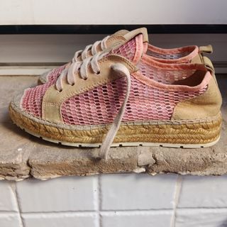 Alpargatas Vidorreta Beige y Rosa Talla 37