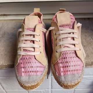 Alpargatas Vidorreta Beige y Rosa Talla 37