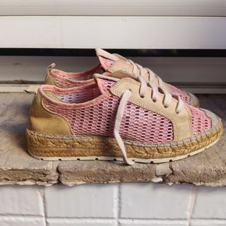 Alpargatas Vidorreta Beige y Rosa Talla 37
