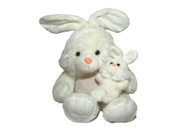 Pack 2 Peluches Conejos Blancos