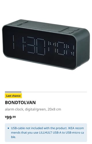 Reloj Despertador IKEA BONDTOLVAN
