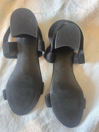 Sandalias H&M Tacón Bloque Negro
