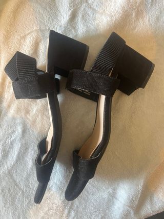 Sandalias H&M Tacón Bloque Negro