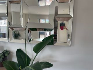 Espejo decorativo plata y cristal
