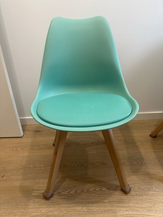 Sillas estilo nórdico color teal (3 unidades)
