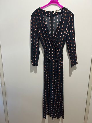 Vestido Nine Things Talla 38 Negro Estampado