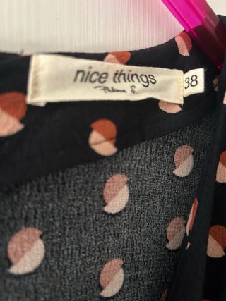 Vestido Nine Things Talla 38 Negro Estampado