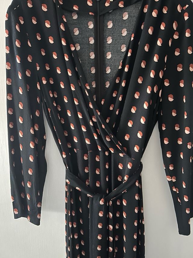 Vestido Nine Things Talla 38 Negro Estampado