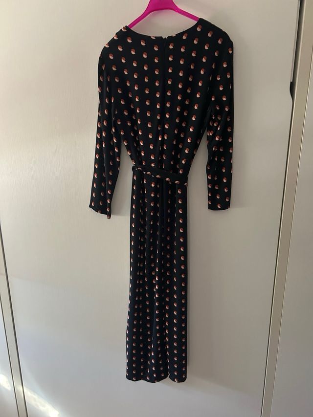 Vestido Nine Things Talla 38 Negro Estampado